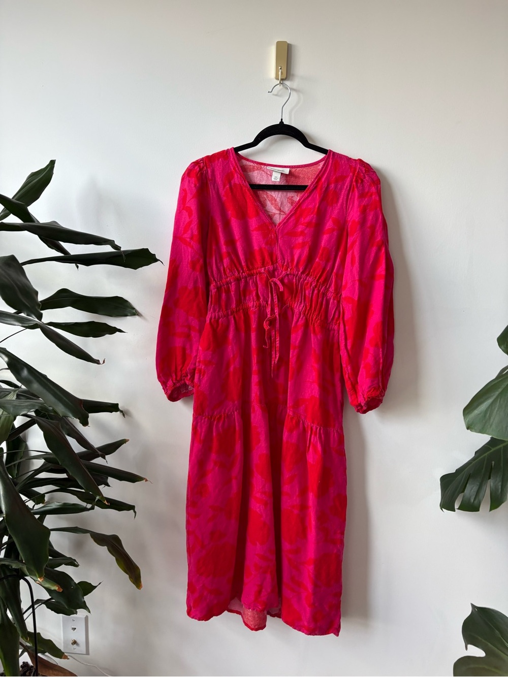 Kate Spade Pink Tie-Waist Midi Dress